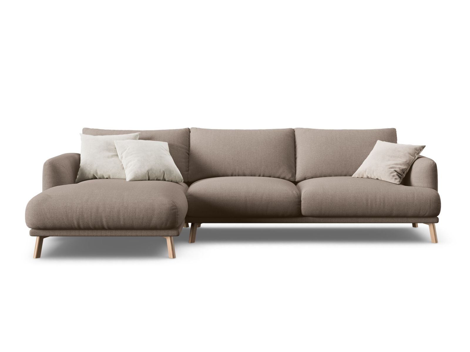 Naomi Corner Sofa, 4 Seats, 285x170 cm — Cappuccino / Left