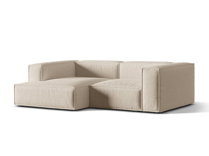 Ecksofa Strukturstoff Beige Nuria — Detailansicht