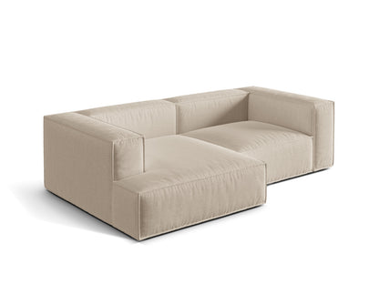Ecksofa Strukturstoff Beige Nuria — Maße und Details