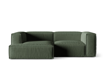 Ecksofa Strukturstoff Beige Nuria — Moss Green