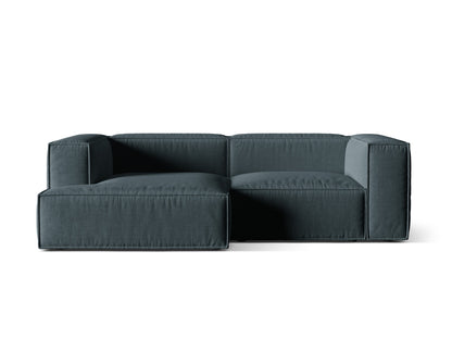 Ecksofa Strukturstoff Beige Nuria — Deep Petrol