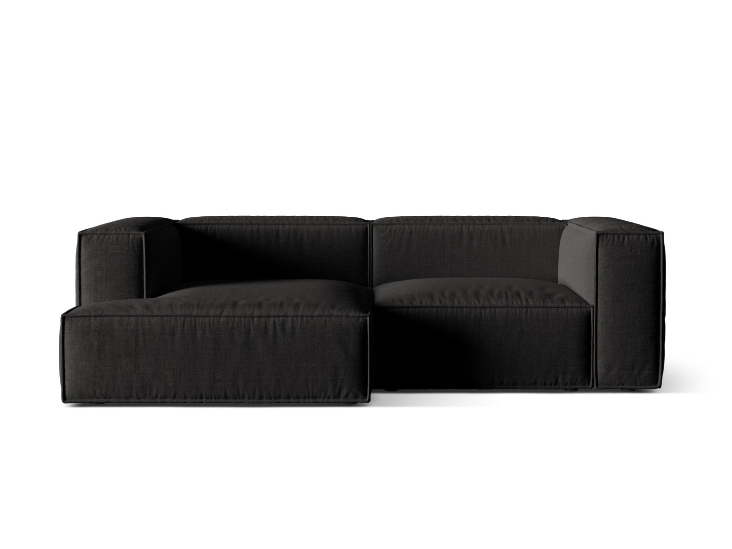 Ecksofa Strukturstoff Beige Nuria — Black