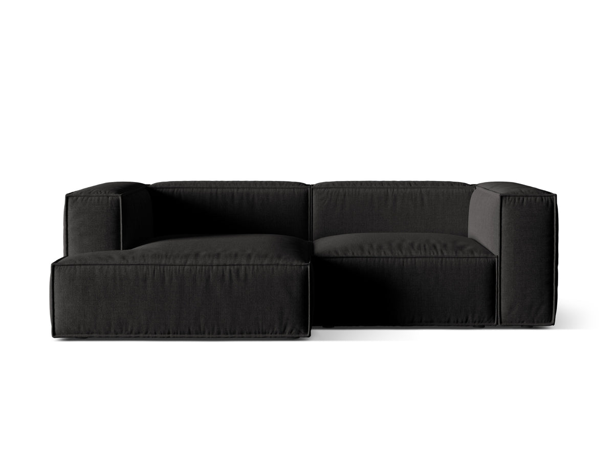 Nuria Modular Corner Sofa, 3 Seats, 252x147 cm — Black / Left