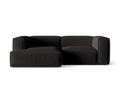 Ecksofa Strukturstoff Beige Nuria — Black