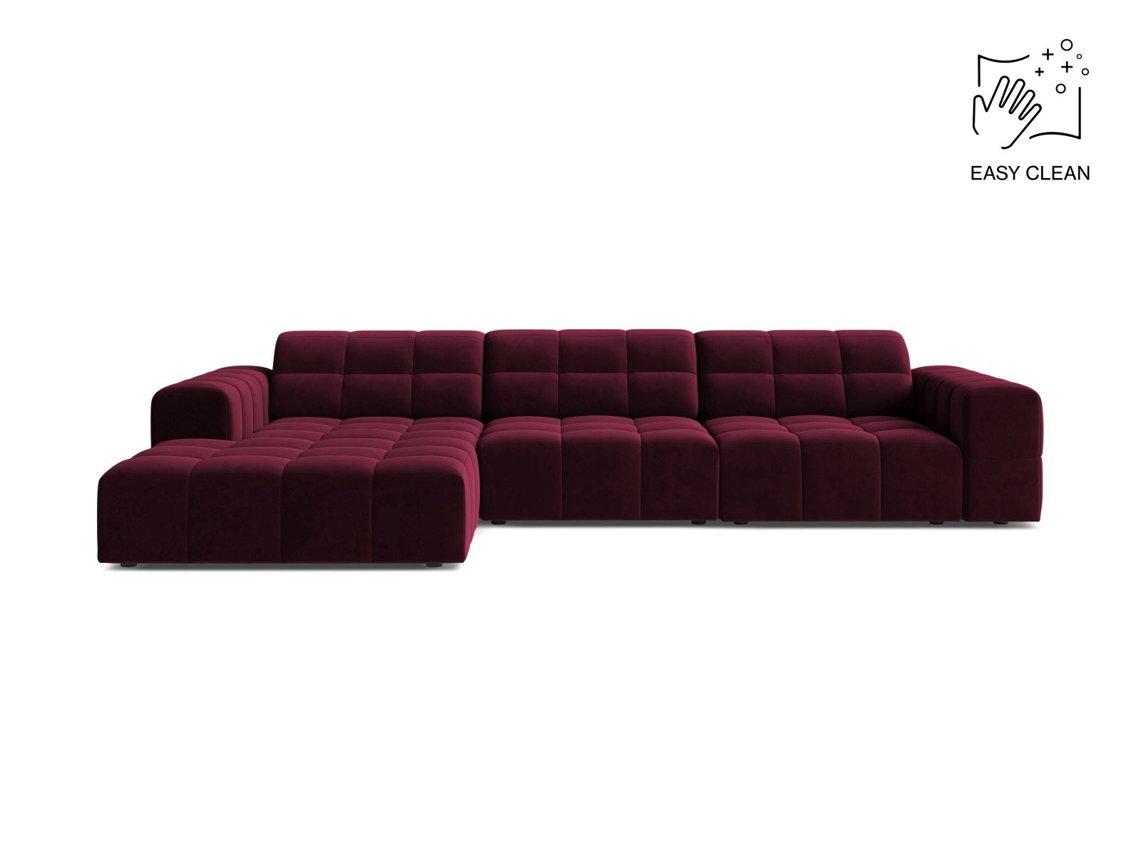 Jennifer Corner Sofa, 4 Seats, 294x167 cm — Burgundy / Left