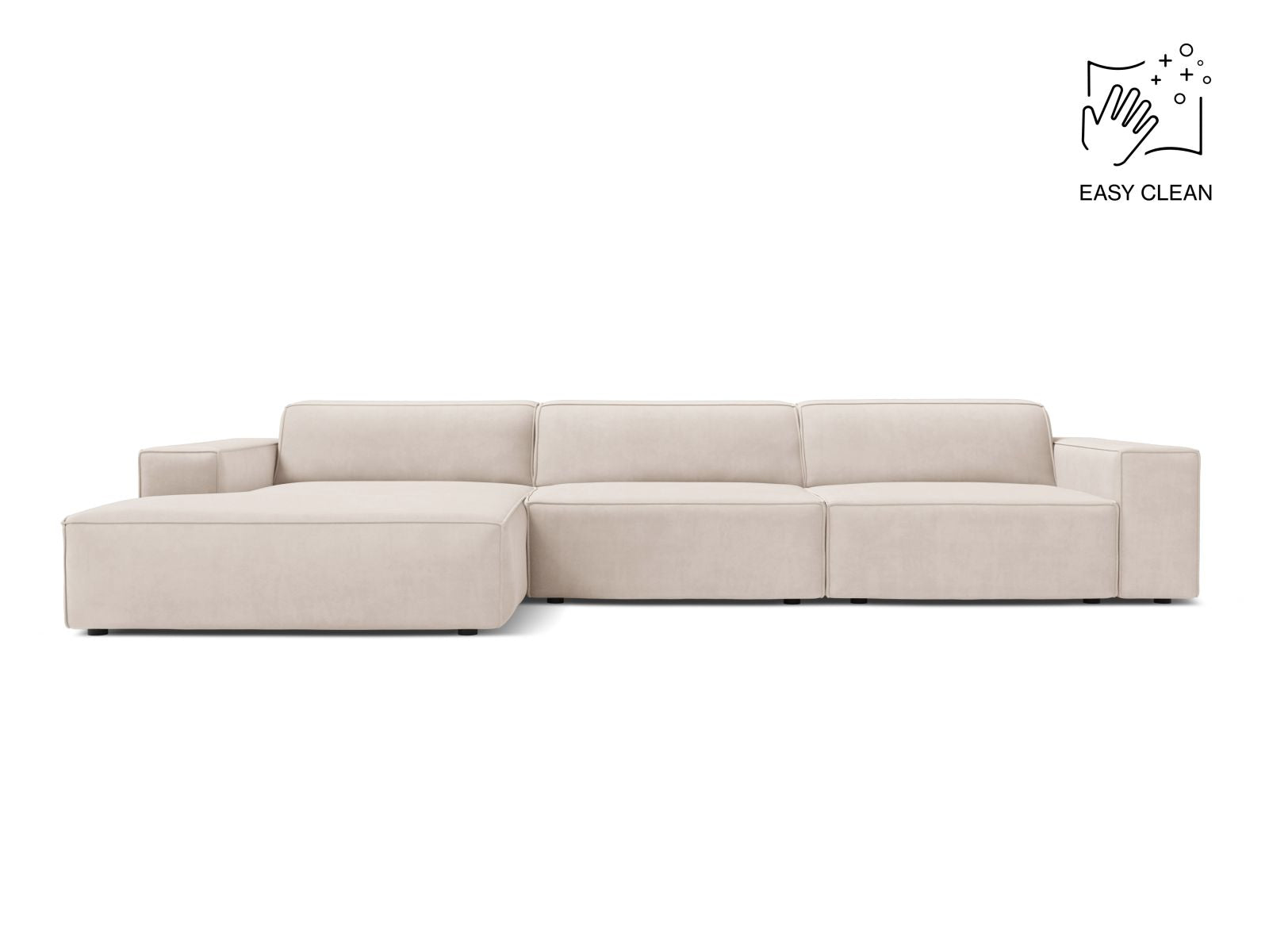 Jodie Modular Corner Sofa, 4 Seats, 284x162 cm — Light Beige / Left
