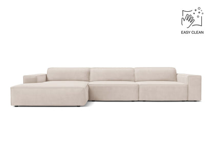 Ecksofa Samt Beige Jodie — Light Beige