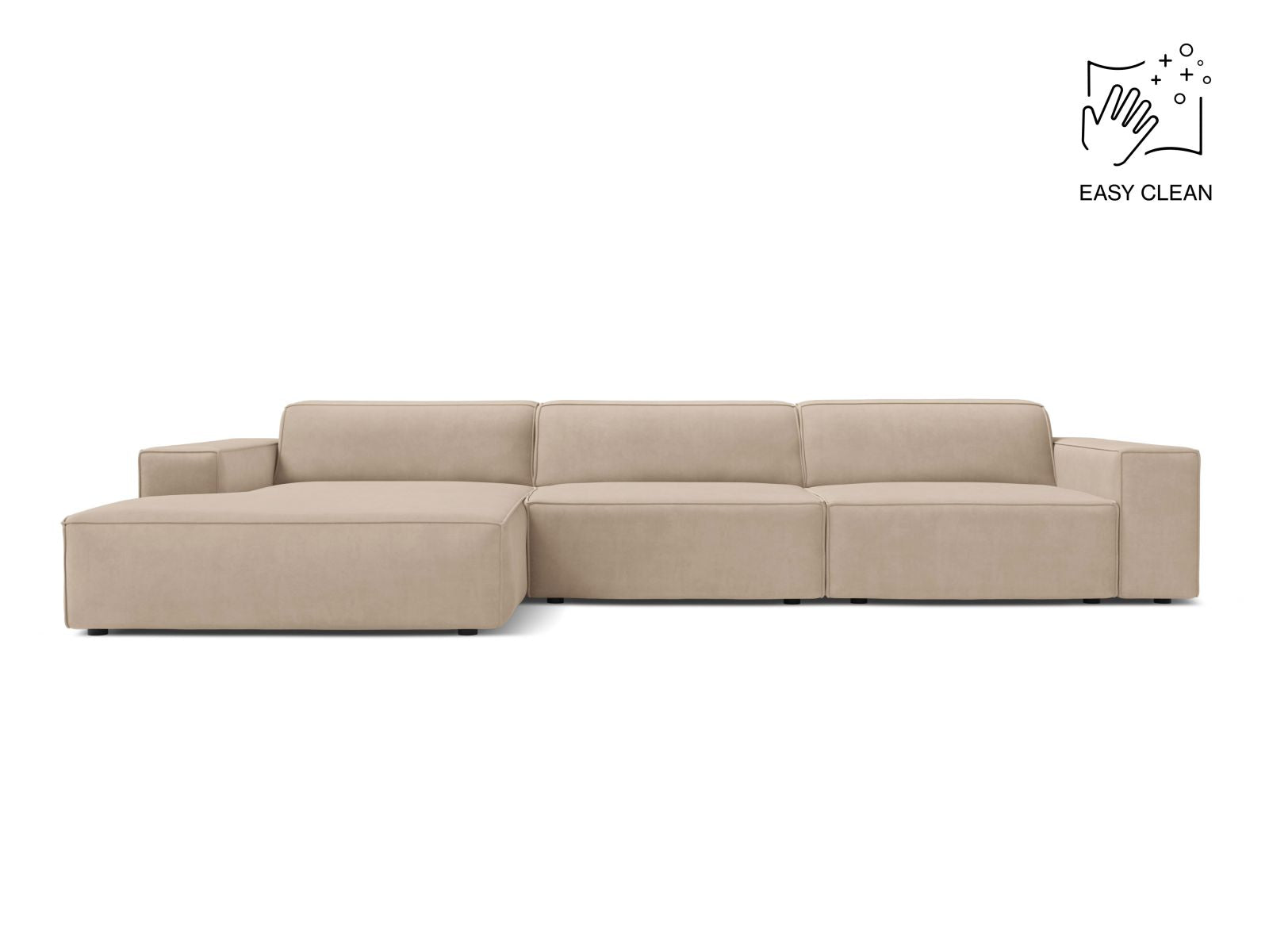 Ecksofa Samt Beige Jodie — Beige