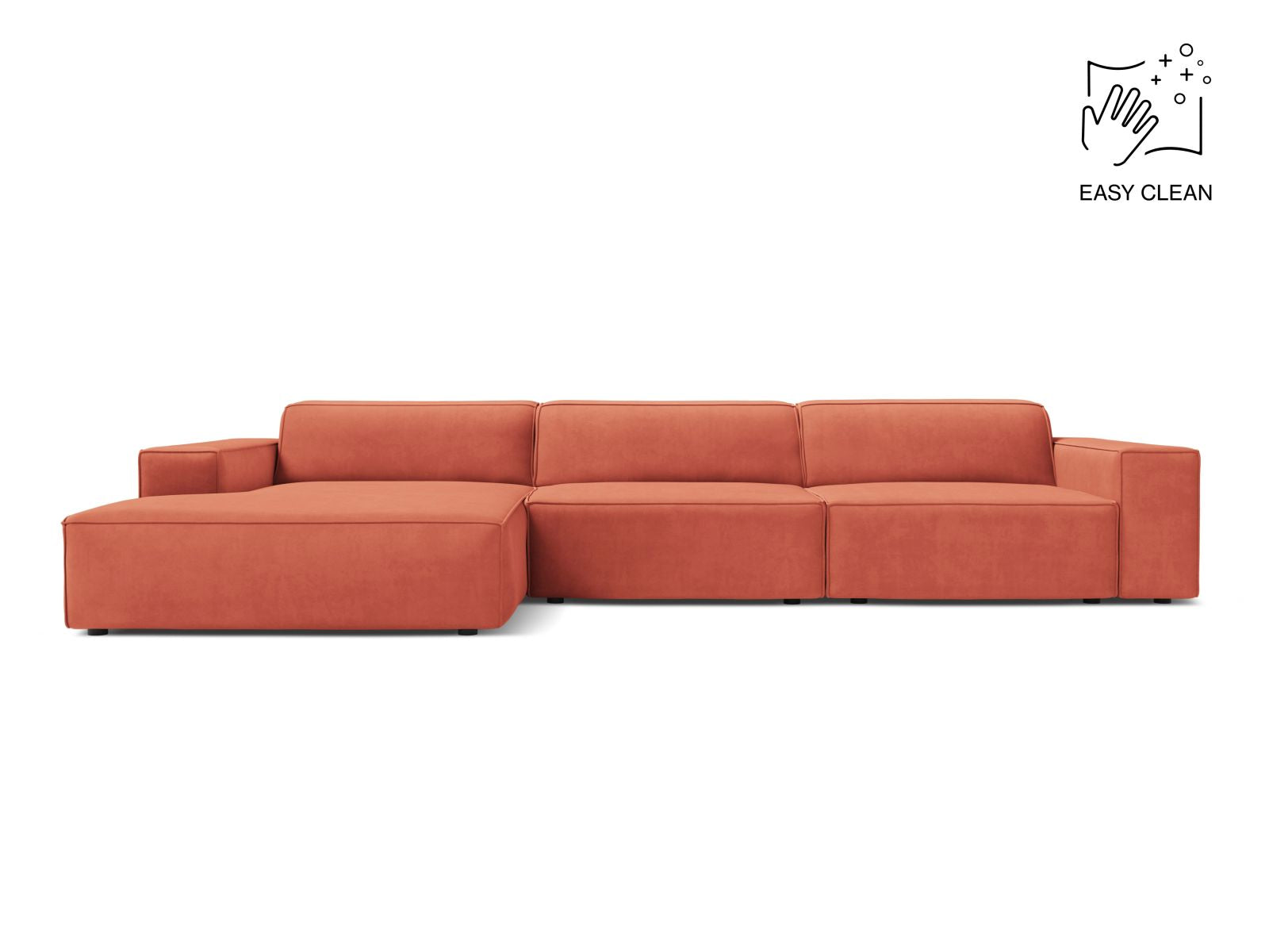 Jodie Modular Corner Sofa, 4 Seats, 284x162 cm — Coral / Left