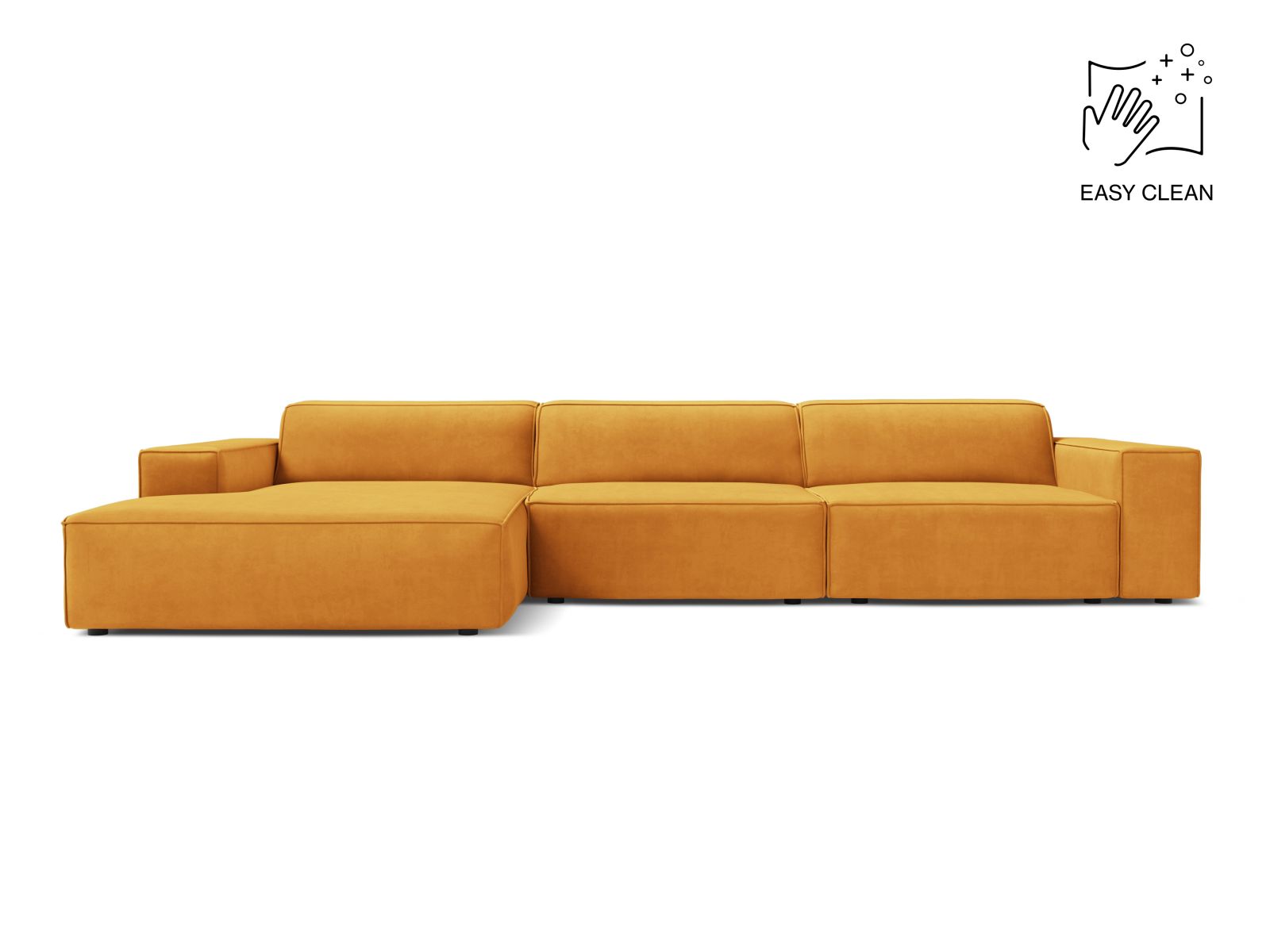Jodie Modular Corner Sofa, 4 Seats, 284x162 cm — Yellow / Left