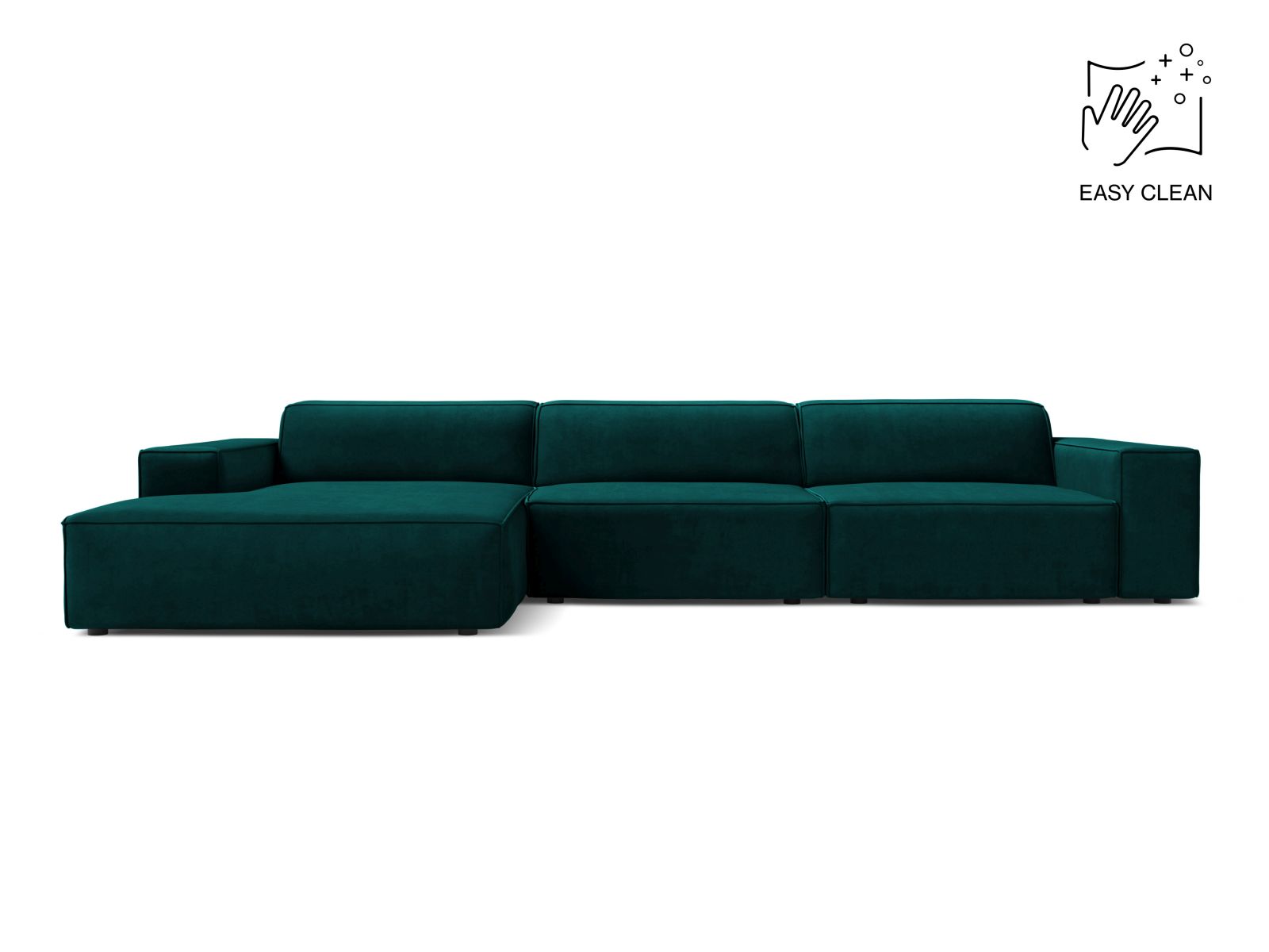 Jodie Modular Corner Sofa, 4 Seats, 284x162 cm — Deep Petrol / Left