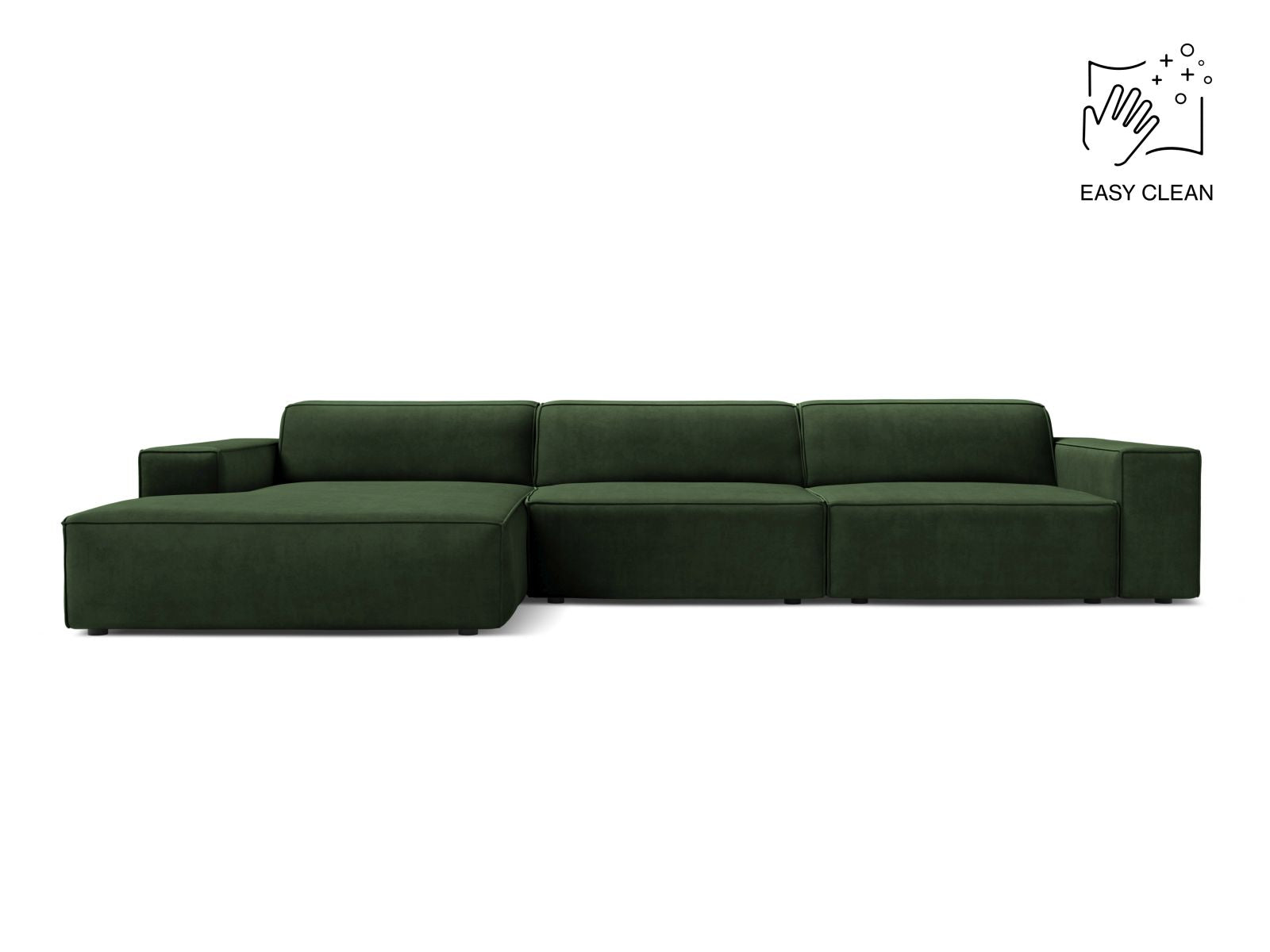 Jodie Modular Corner Sofa, 4 Seats, 284x162 cm — Bottle Green / Left