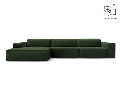 Ecksofa Samt Beige Jodie — Bottle Green