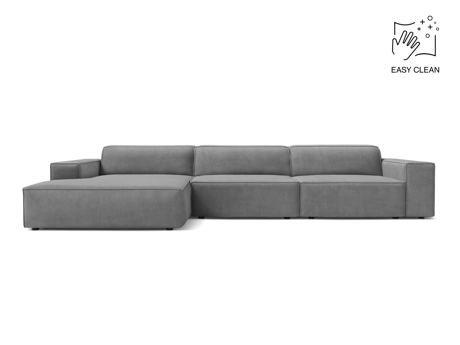 Jodie Modular Corner Sofa, 4 Seats, 284x162 cm — Light Grey / Left