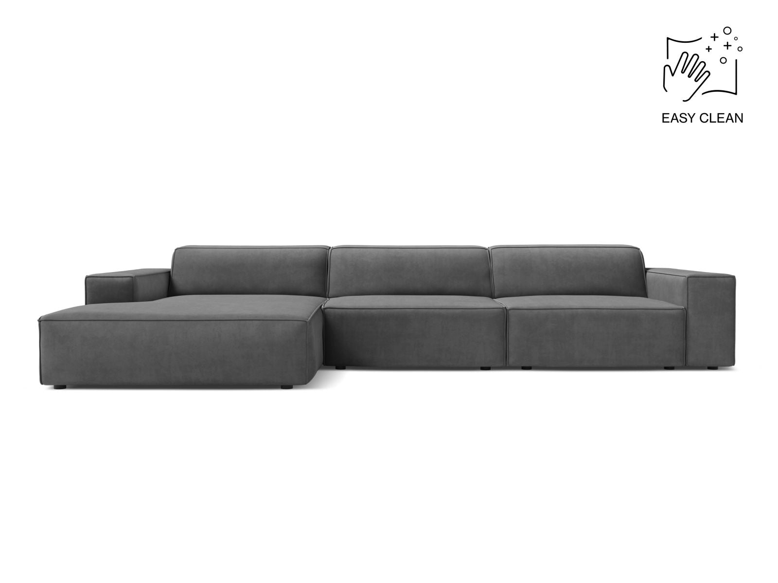 Jodie Modular Corner Sofa, 4 Seats, 284x162 cm — Grey / Left