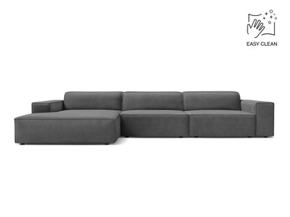 Ecksofa Samt Beige Jodie — Grey