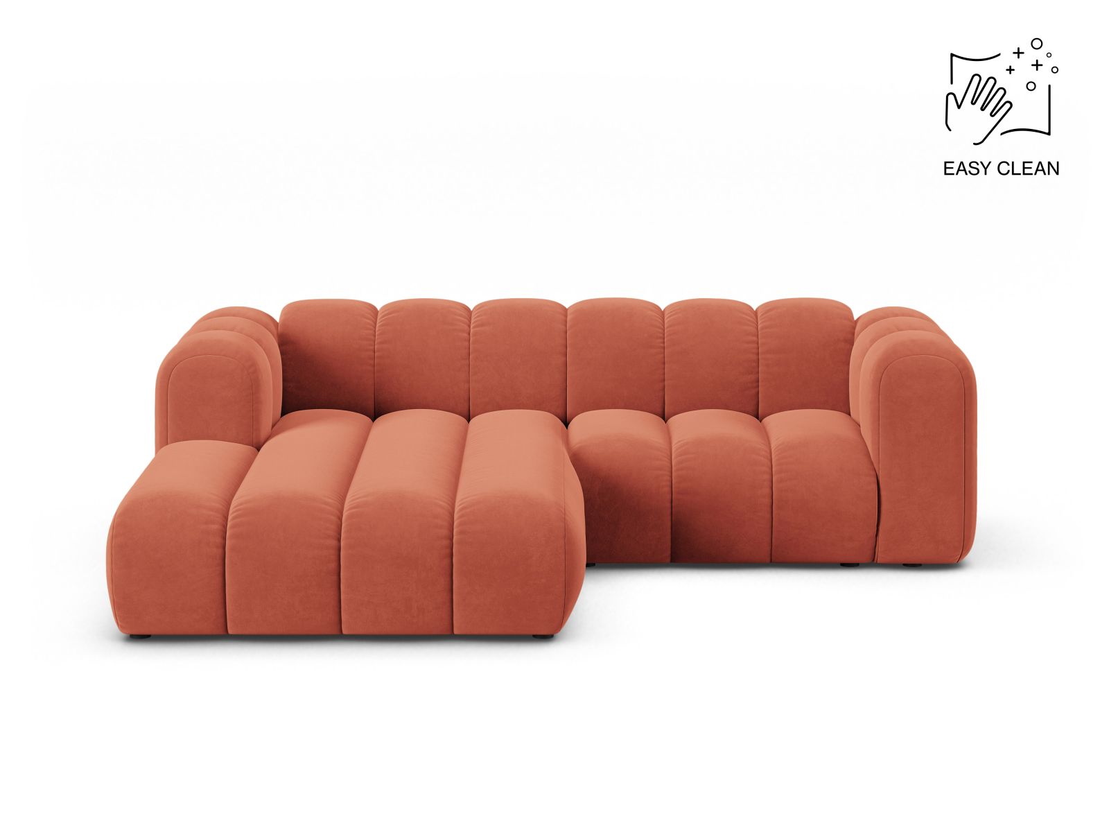 Lupine Modular Corner Sofa, 3 Seats, 230x177 cm — Coral / Left