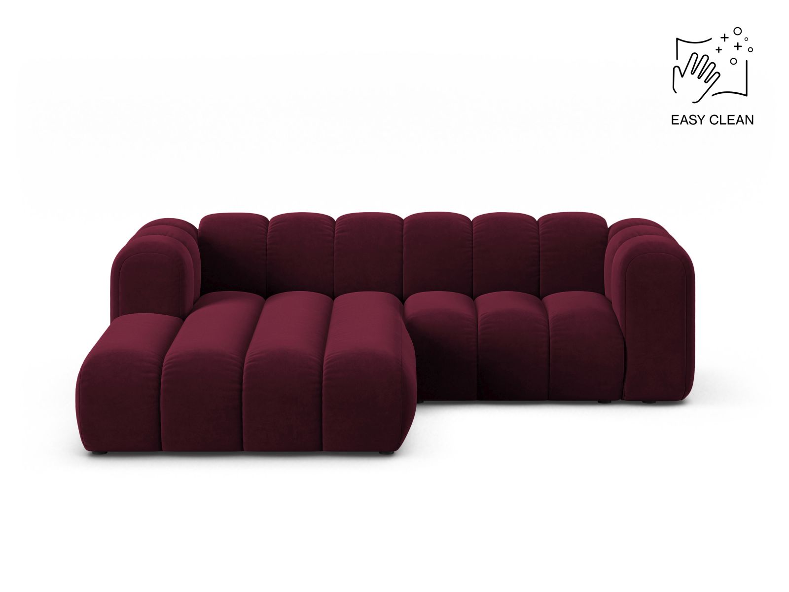 Lupine Modular Corner Sofa, 3 Seats, 230x177 cm — Burgundy / Left