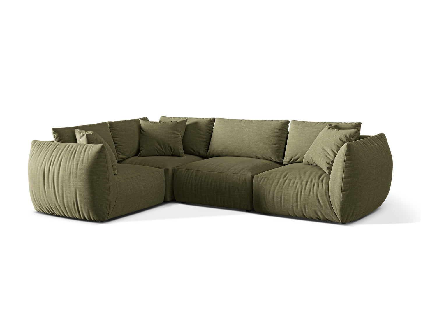 Ecksofa Strukturstoff Light Green Chris — Detailansicht