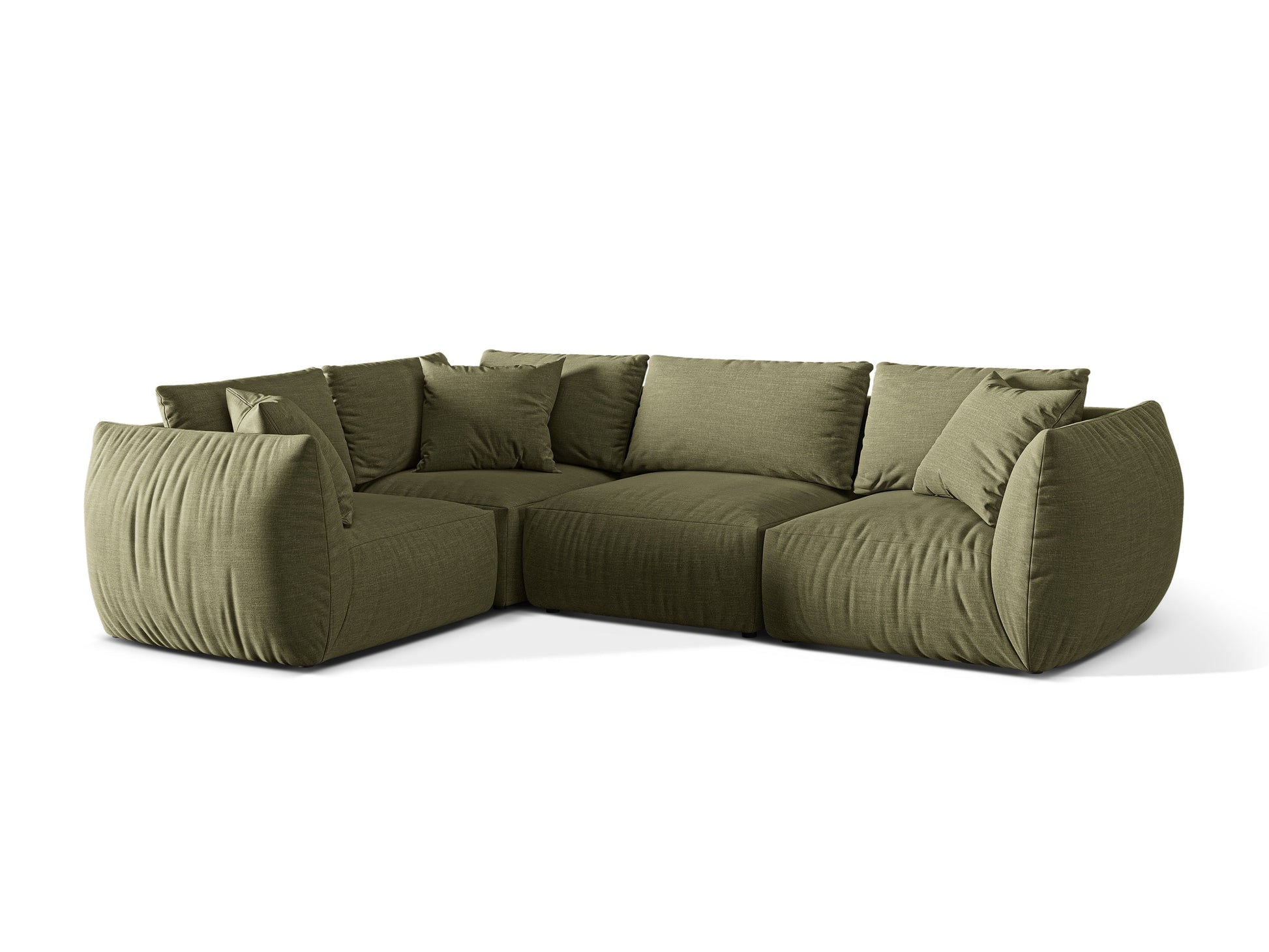 Ecksofa Strukturstoff Light Green Chris — Detailansicht