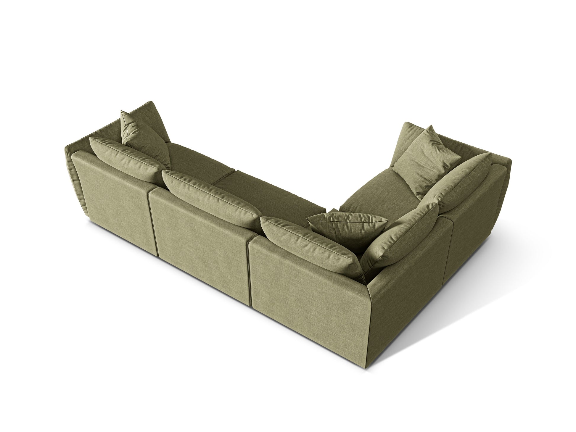 Ecksofa Strukturstoff Light Green Chris — Maße und Details