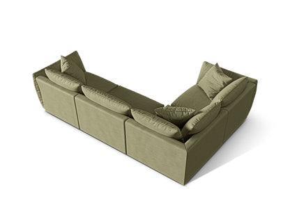 Ecksofa Strukturstoff Light Green Chris — Maße und Details