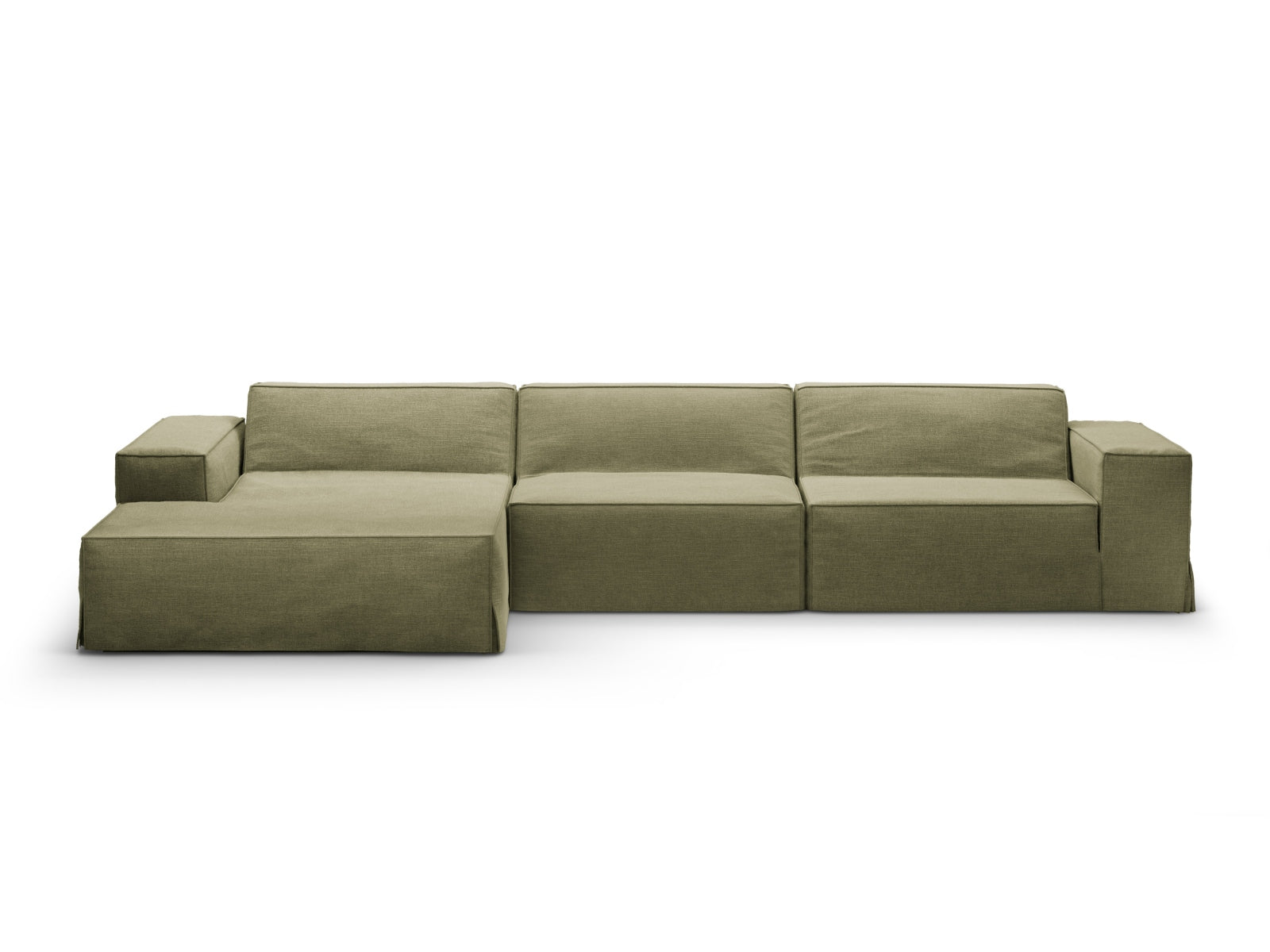 Jodie Modular Corner Sofa, 4 Seats, 284x162 cm — Light Green / Left