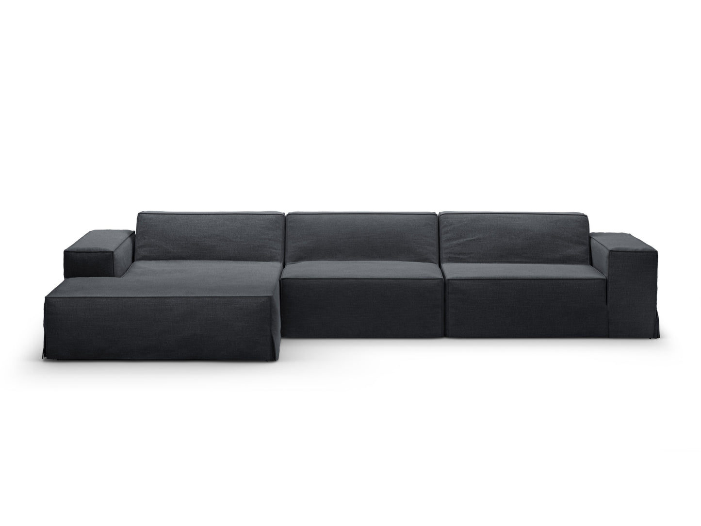 Ecksofa Strukturstoff Beige Jodie — Grey And Blue