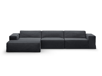 Ecksofa Strukturstoff Beige Jodie — Grey And Blue