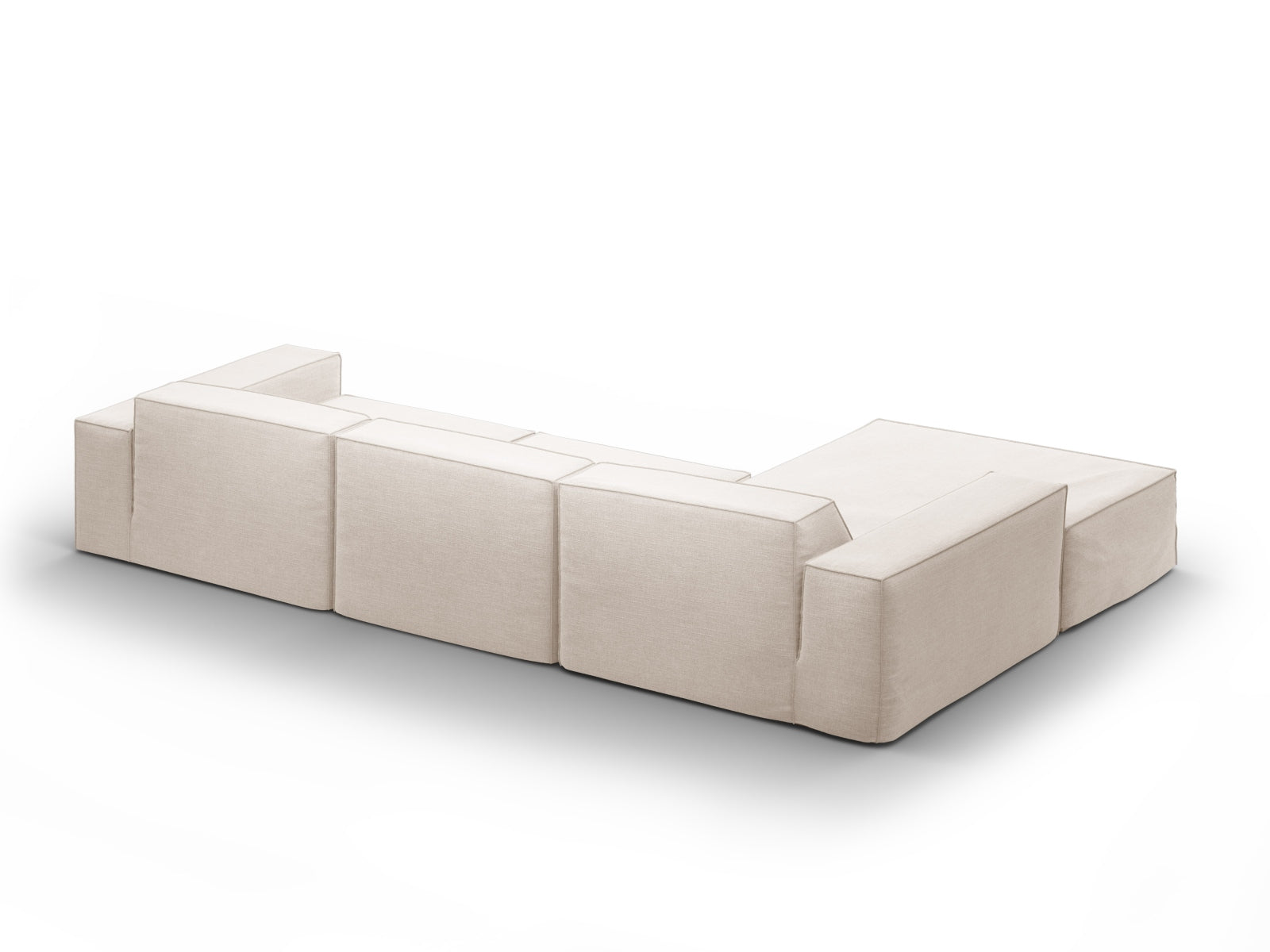 Ecksofa Strukturstoff Beige Jodie — Maße und Details