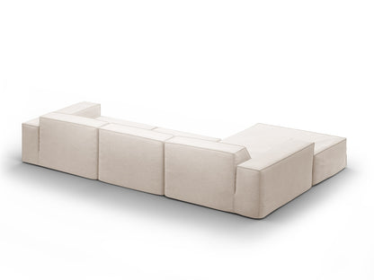 Ecksofa Strukturstoff Beige Jodie — Maße und Details