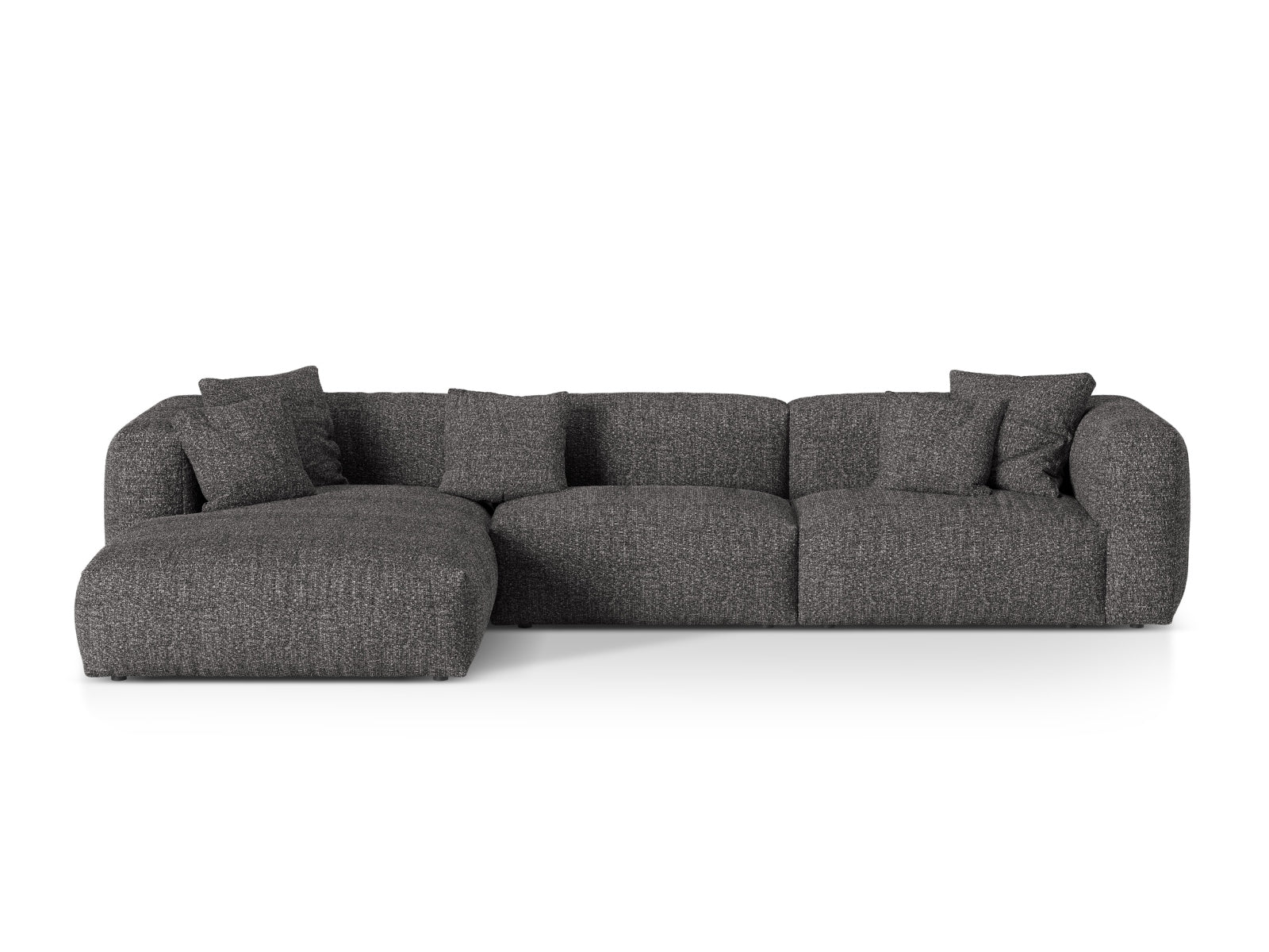 Ecksofa Bouclé Anthrazit Martina — Anthracite