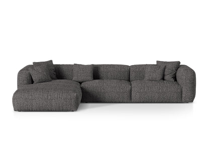 Ecksofa Bouclé Anthrazit Martina — Anthracite