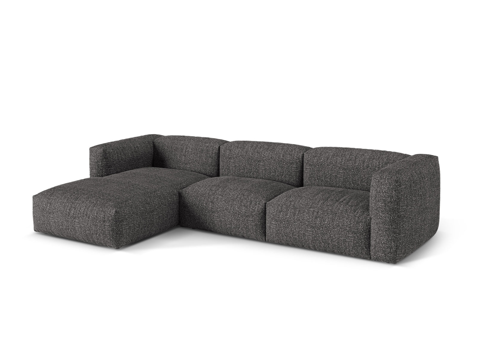 Ecksofa Bouclé Anthrazit Martina — Detailansicht
