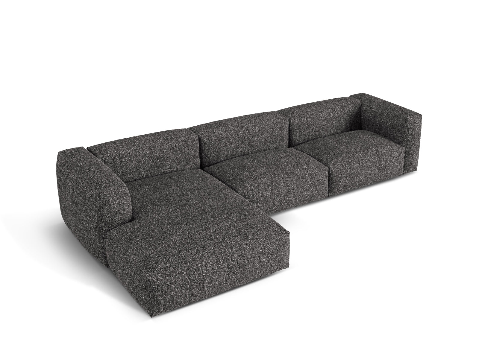 Ecksofa Bouclé Anthrazit Martina — Maße und Details