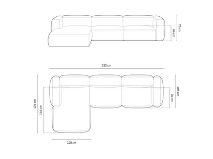 Ecksofa Bouclé Anthrazit Martina — Ansicht 6