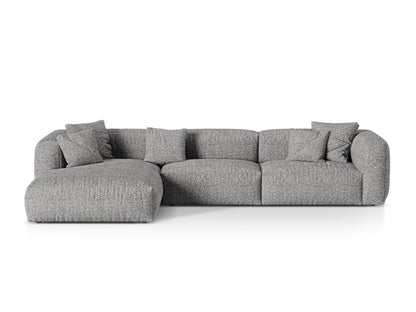 Ecksofa Bouclé Anthrazit Martina — Graphite