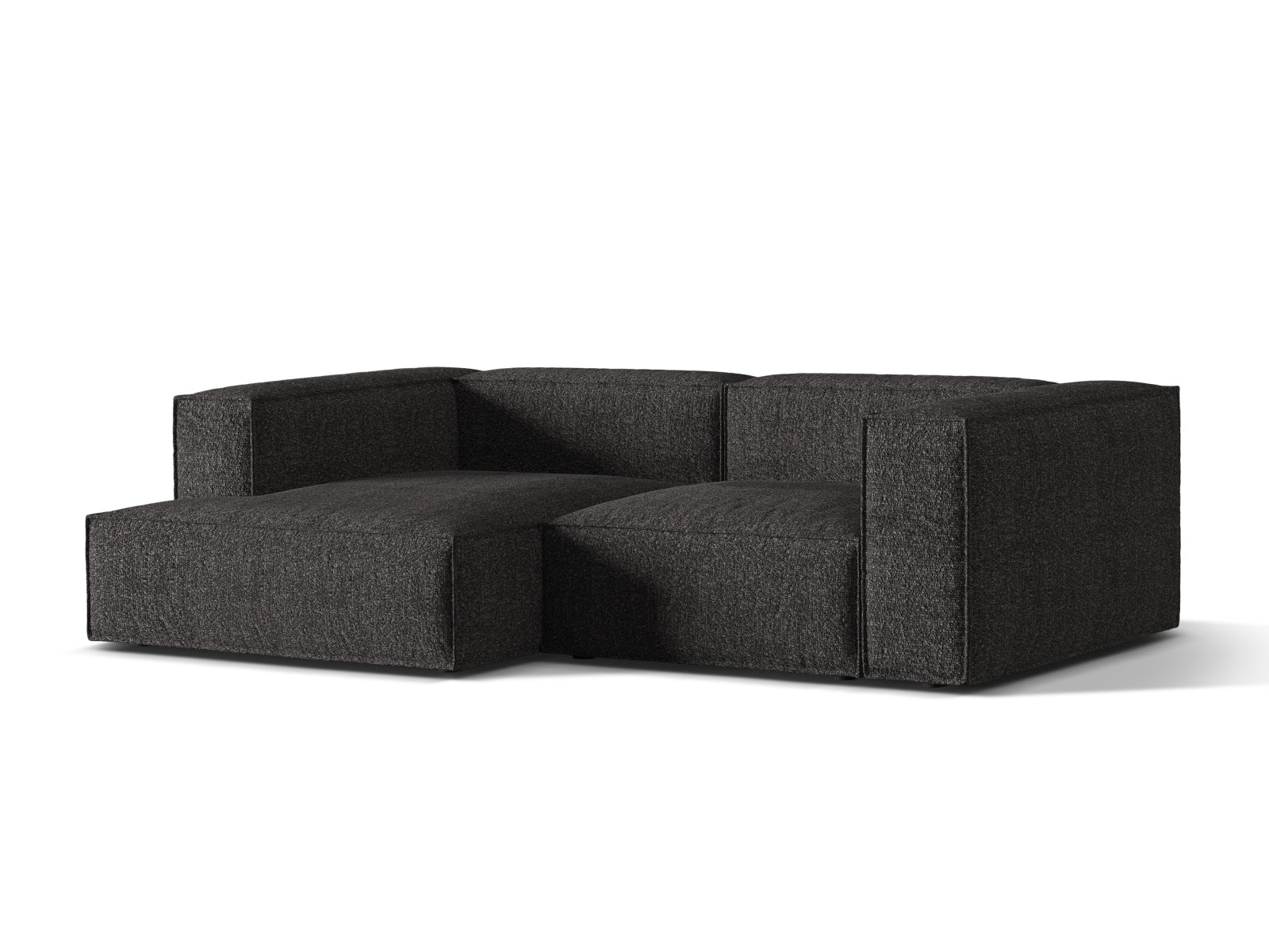 Ecksofa Bouclé Anthrazit Nuria — Wohnbeispiel