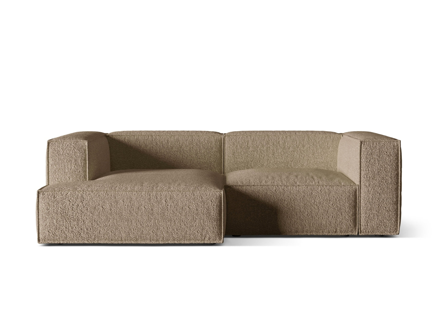 Ecksofa Bouclé Anthrazit Nuria — Cappuccino