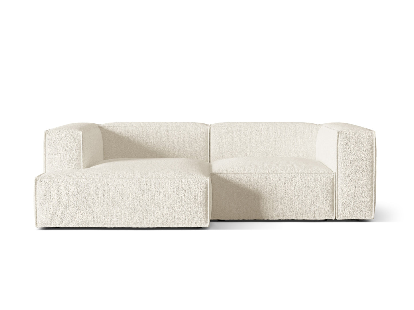 Ecksofa Bouclé Anthrazit Nuria — Ivory