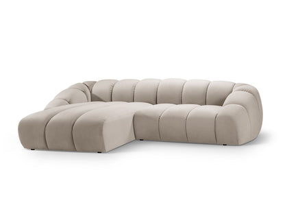 Ecksofa Samt Beige Diana — Wohnbeispiel