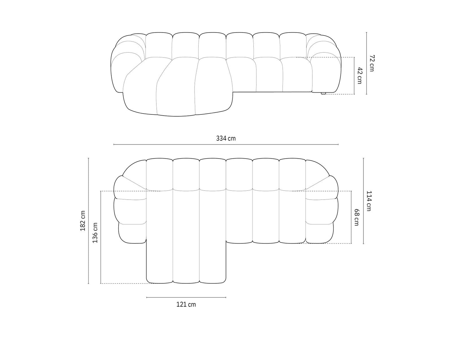 Ecksofa Samt Beige Diana — Ansicht 4