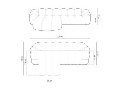 Ecksofa Samt Beige Diana — Ansicht 4