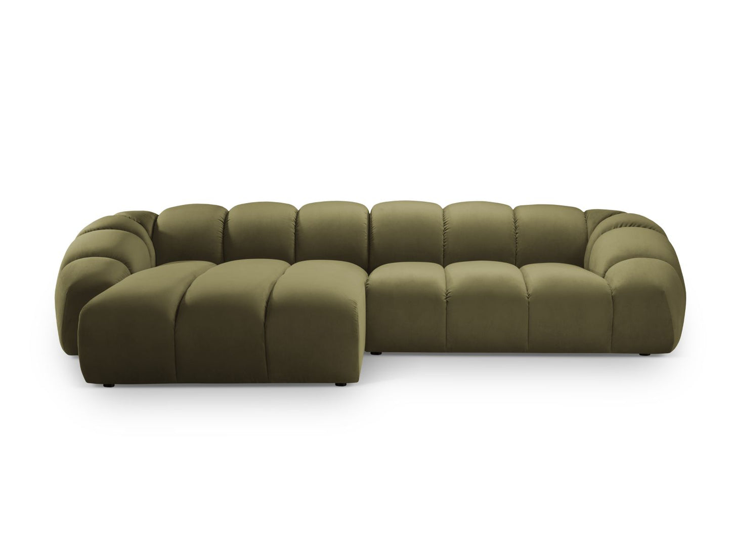 Ecksofa Samt Beige Diana — Green