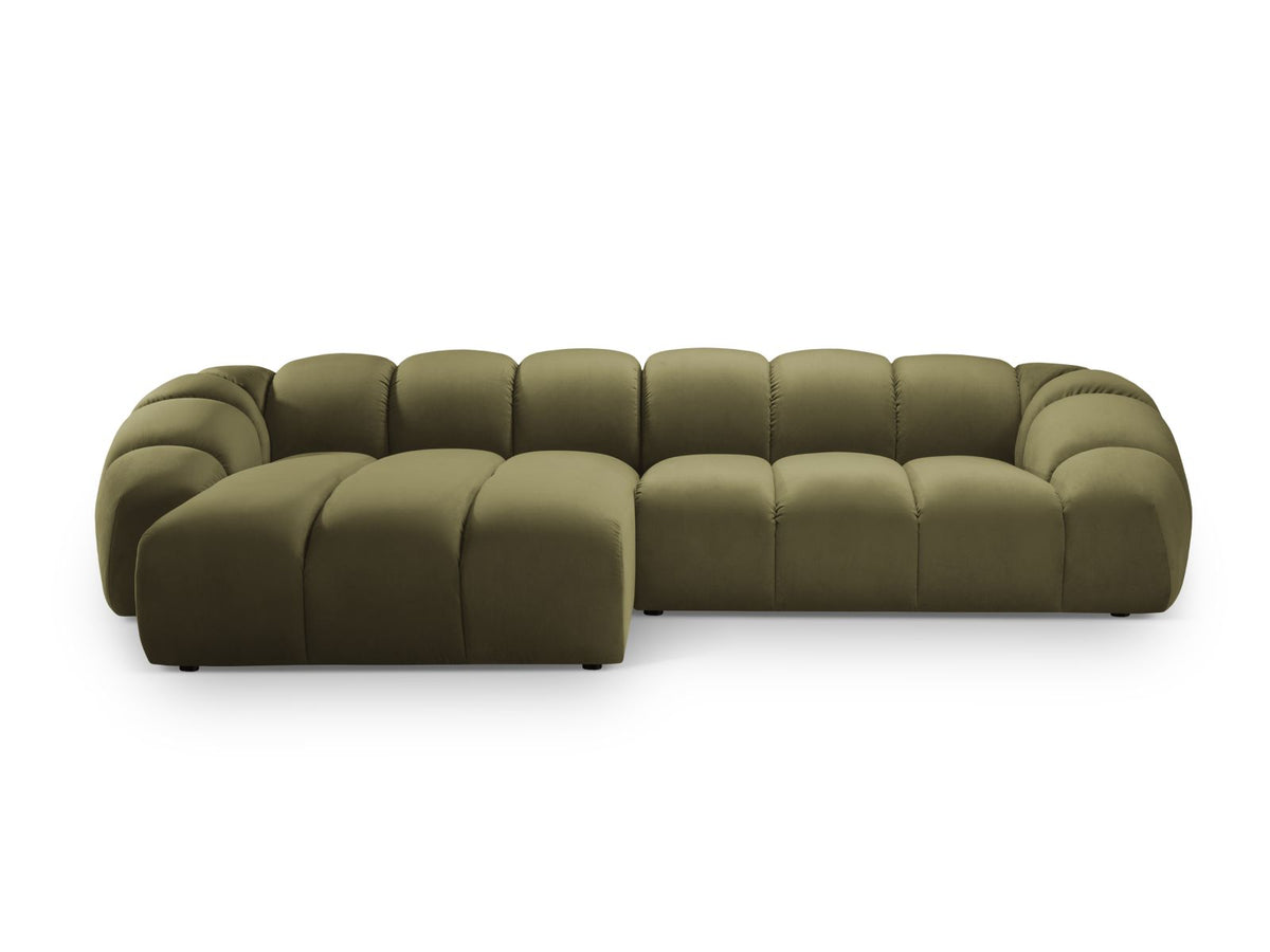 Diana Corner Sofa, 4 Seats, 334x182 cm — Green / Left