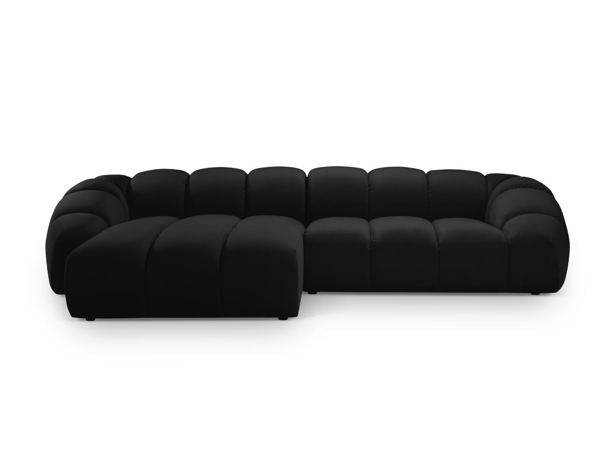 Diana Corner Sofa, 4 Seats, 334x182 cm — Black / Left