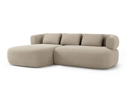 Ecksofa Samt Beige Jenny — Wohnbeispiel
