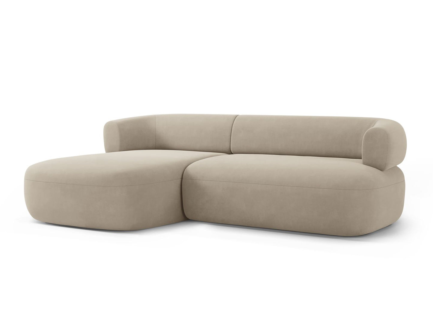 Ecksofa Samt Beige Jenny — Detailansicht