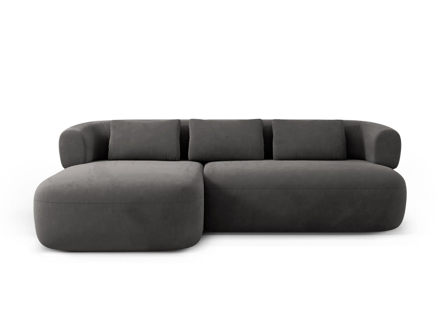 Ecksofa Samt Beige Jenny — Dark Grey