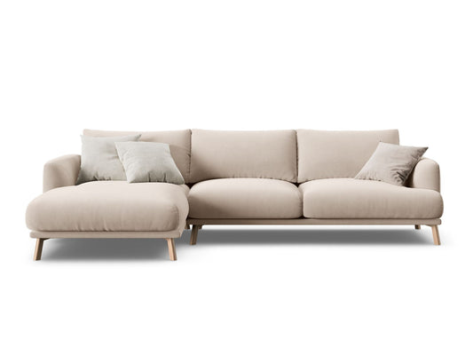 Naomi Corner Sofa, 4 Seats, 285x170 cm — Beige / Left